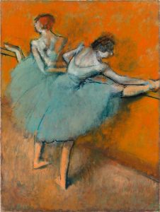 Bailarinas en la barra, Edgar Degas.