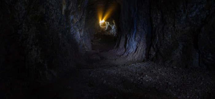 Interior de la mina, en la Sierra de La Cabrera. (Fotografía de Luis Cuadrado).