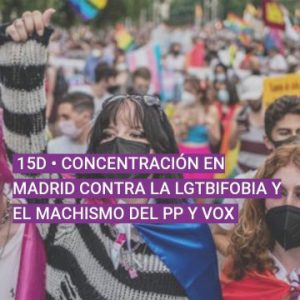 Concentración en defensa de las leyes LGTBI y Trans en Madrid.