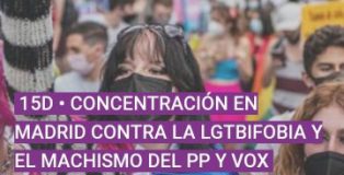 Concentración en defensa de las leyes LGTBI y Trans en Madrid.